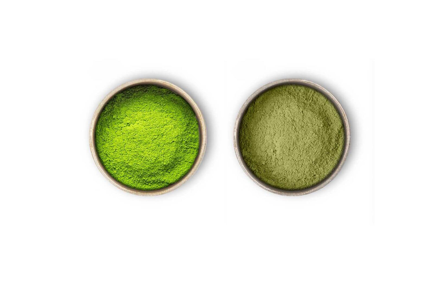 kleurverschil tussen ceremoniële matcha-kwaliteit en andere kwaliteit