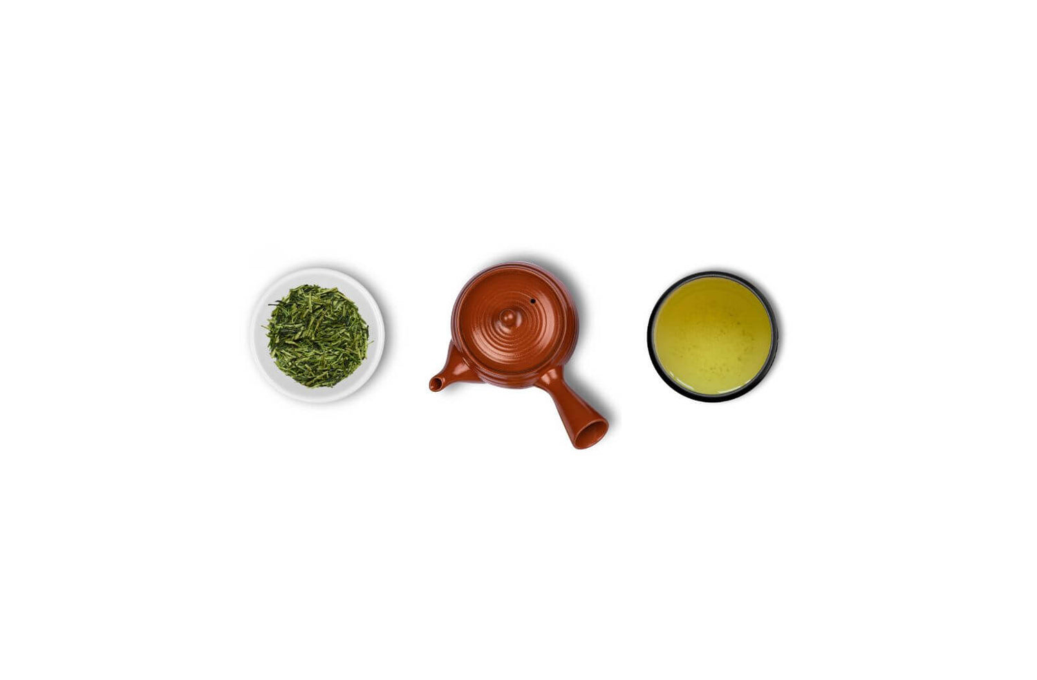 japanse stengelthee met kyusu en theebladeren