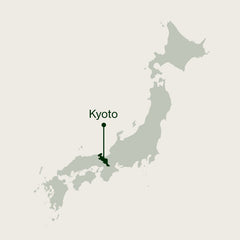 Map of Japan highlighting Kyoto in Kyoto Prefecture, where Nio Teas tea is grown