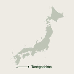 Map of Japan highlighting Tanegashima in Kagoshima Prefecture, where Nio Teas tea is grown