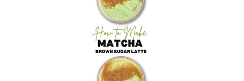 bruine suiker matcha latte