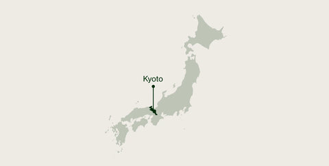 Map of Japan highlighting Kyoto Prefecture, where Nio Teas tea is grown