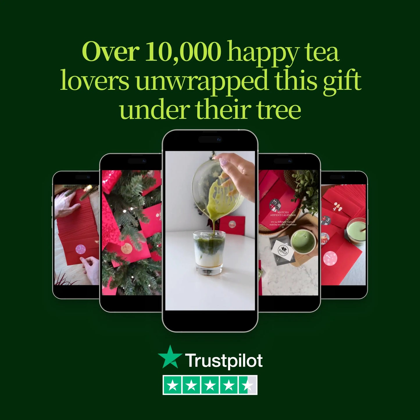 Matcha Adventskalender 2025 met klopper, Chawan en Chashaku