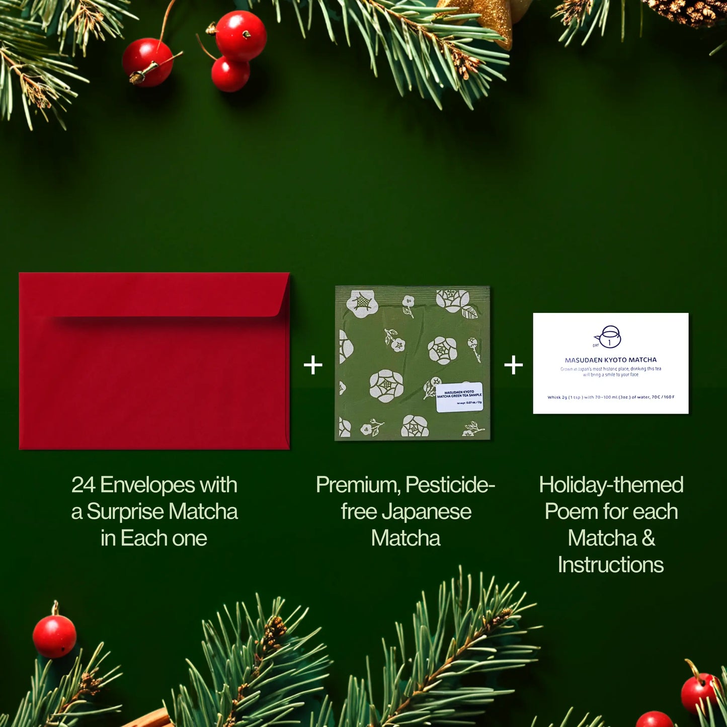 Matcha Adventskalender 2025 met klopper, Chawan en Chashaku