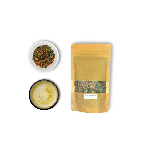Genmaicha groene thee met geroosterde rijst