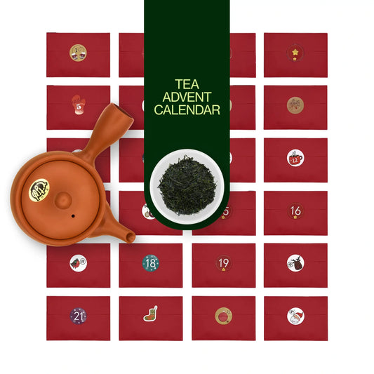 Groene thee adventskalender met theepot