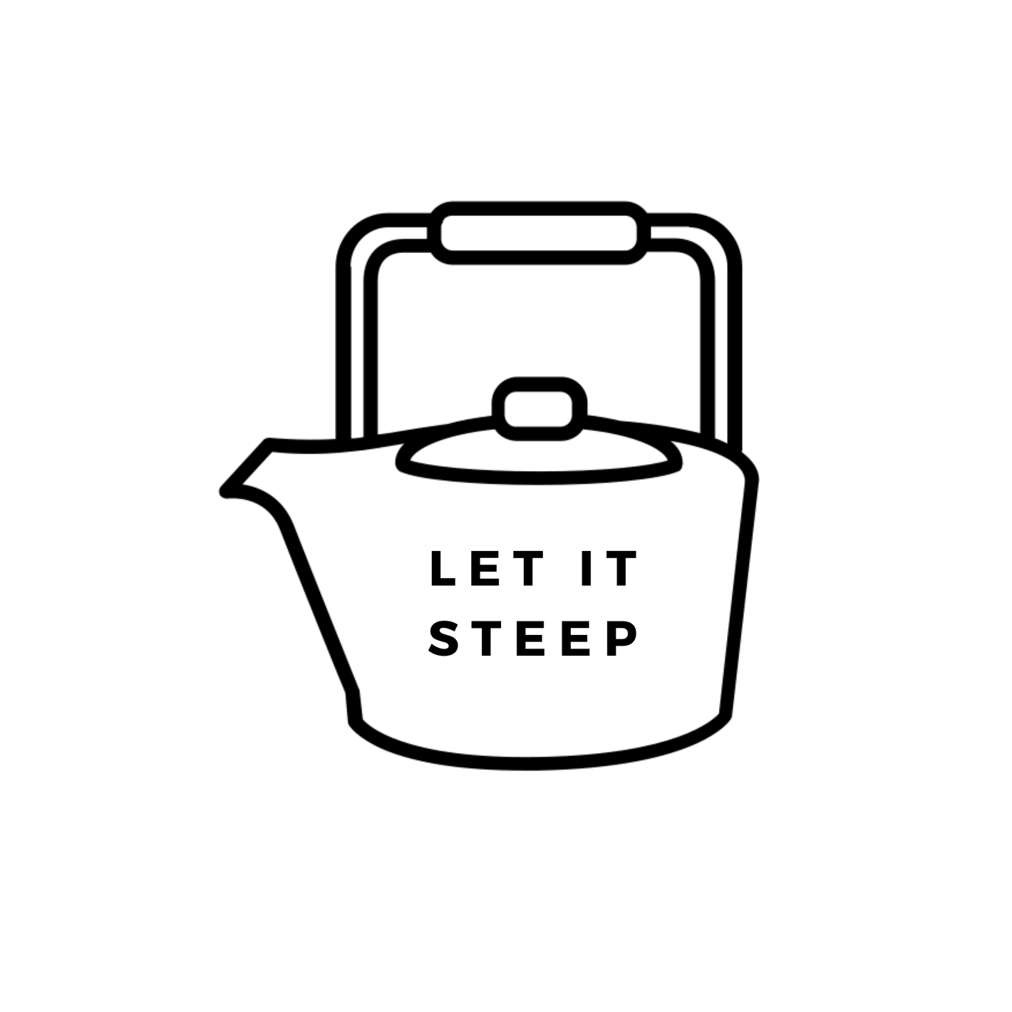 transparant zwart pictogram van een theepot